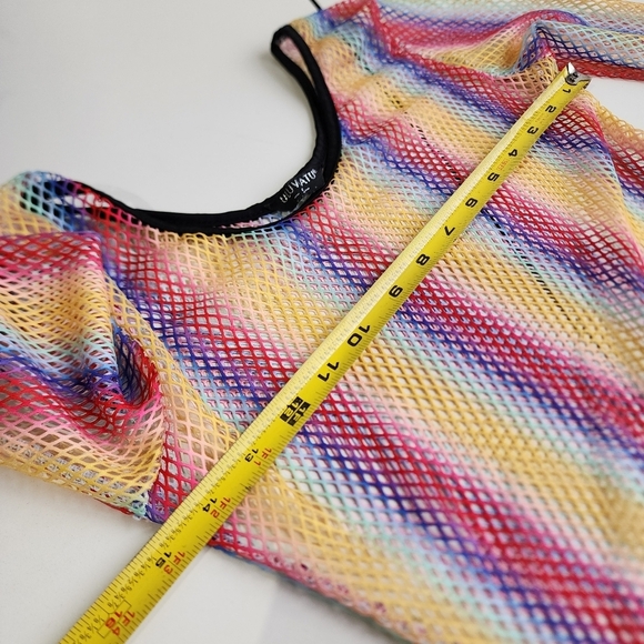 Uluwatu Color Mesh Netted See Through Beach Coverup Top Dress Long Sleeve Sz S - Picture 10 of 13